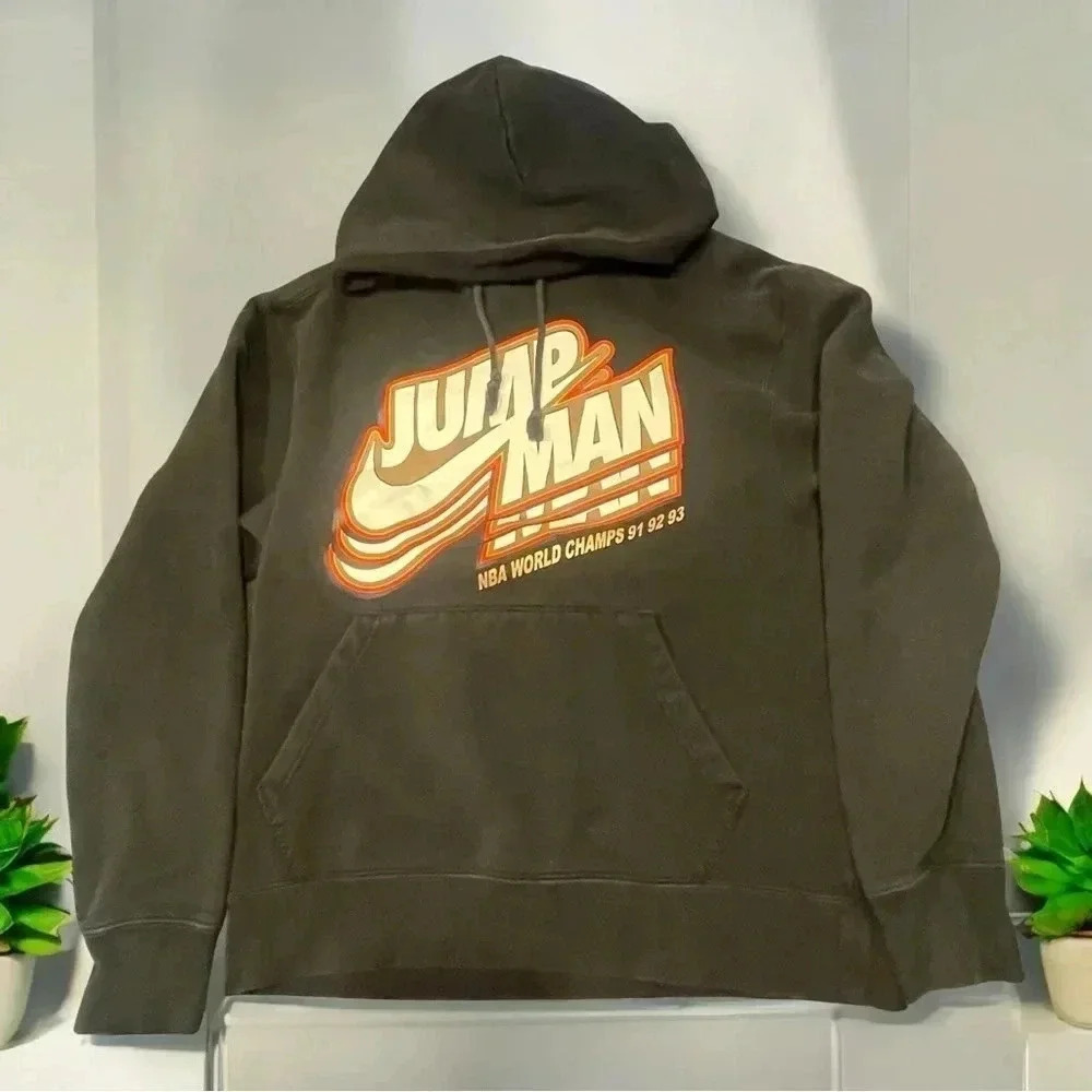 Jordan Jumpman Nike Hooded Sweatshirt Mens Medium Black NBA World Champs